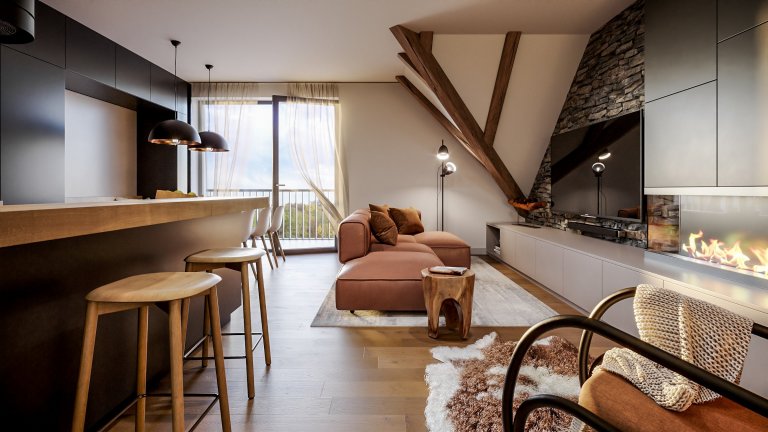 Pro developerský projekt apartmánového domu v Harrachově jsme navrhli možné podoby interiérů. Základem všech interiérů jsou bílé dveře a antracitová okna.
…