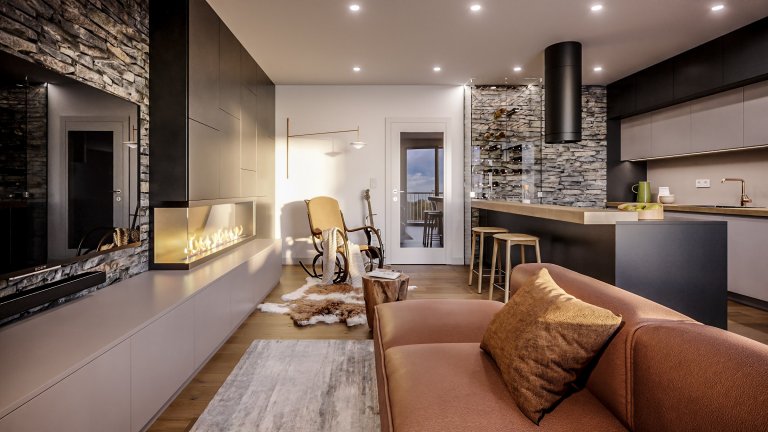 Apartmánový dům Harrachov - horský interiér