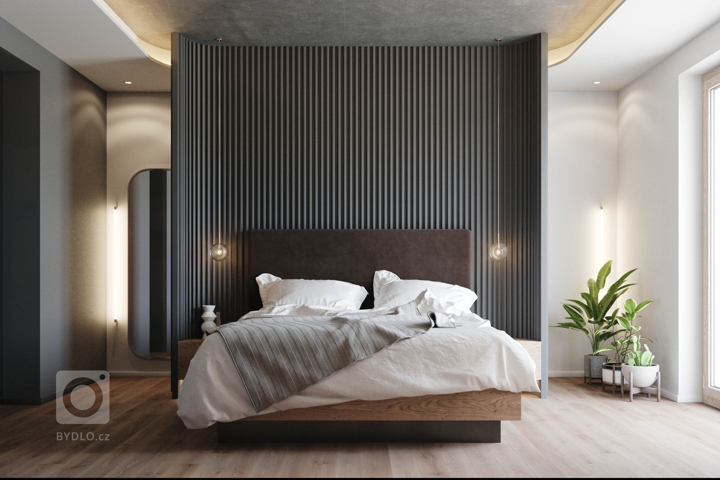 Interiér bytu Zelené město 3 se nese v duchu potkávání kontrastů. Antracitové odstíny povrchů stěn, detailů nábytku a kamenného obkladu kuchyňské linky se…