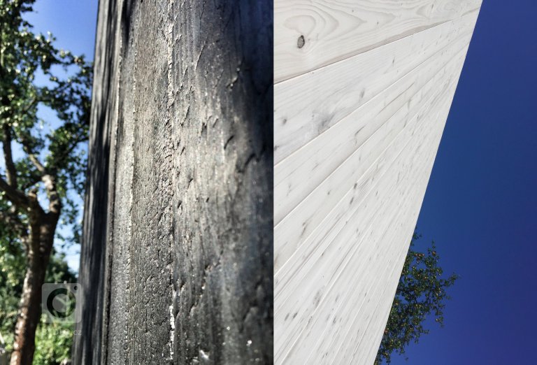 Fasada upravovana japonskou technikou paleneho dreva "Shou Sugi Ban"