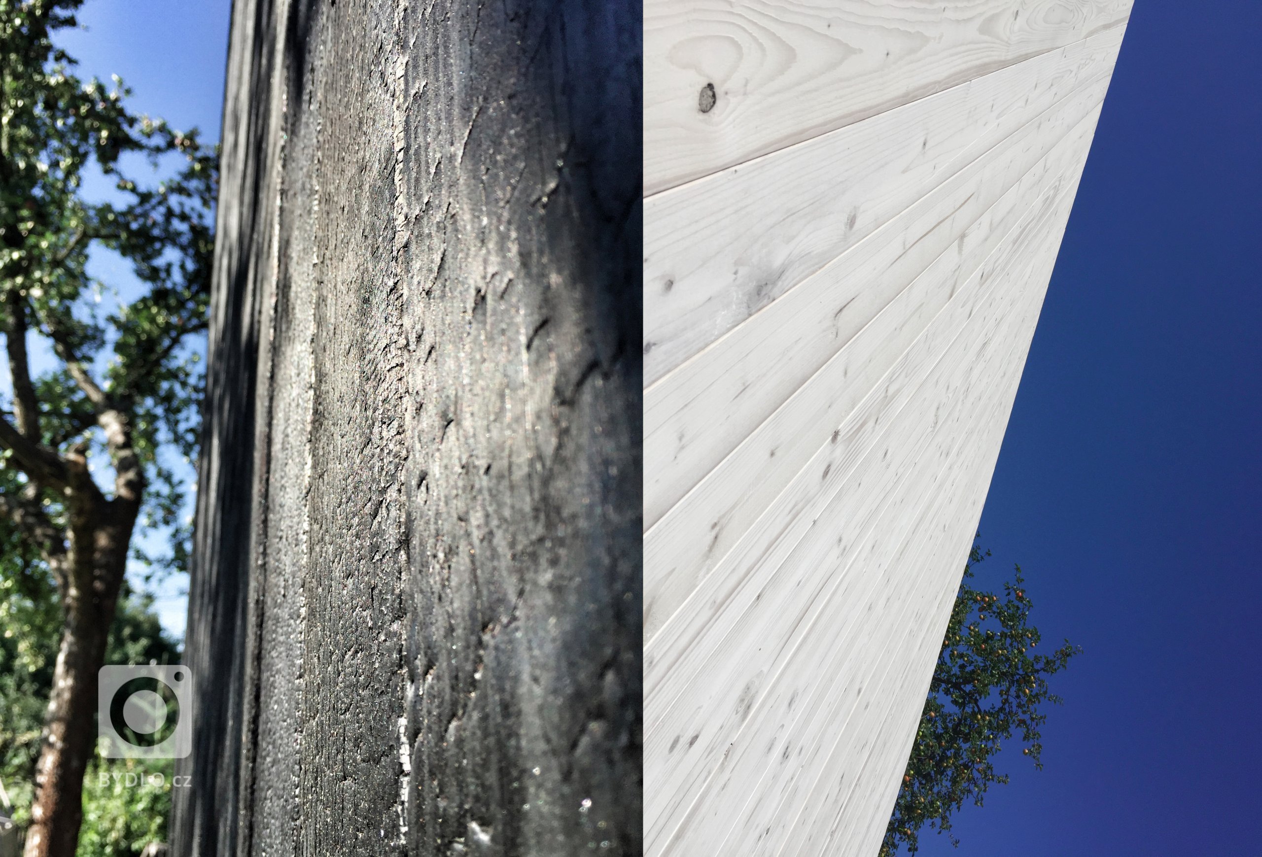 Fasada upravovana japonskou technikou paleneho dreva "Shou Sugi Ban"