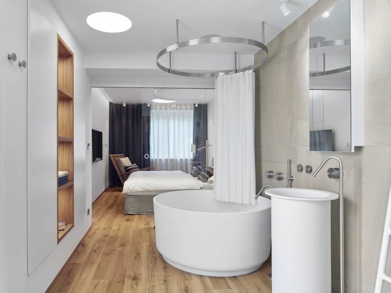 Interiér soukromého horského&nbsp;apartmánu v Beskydech
