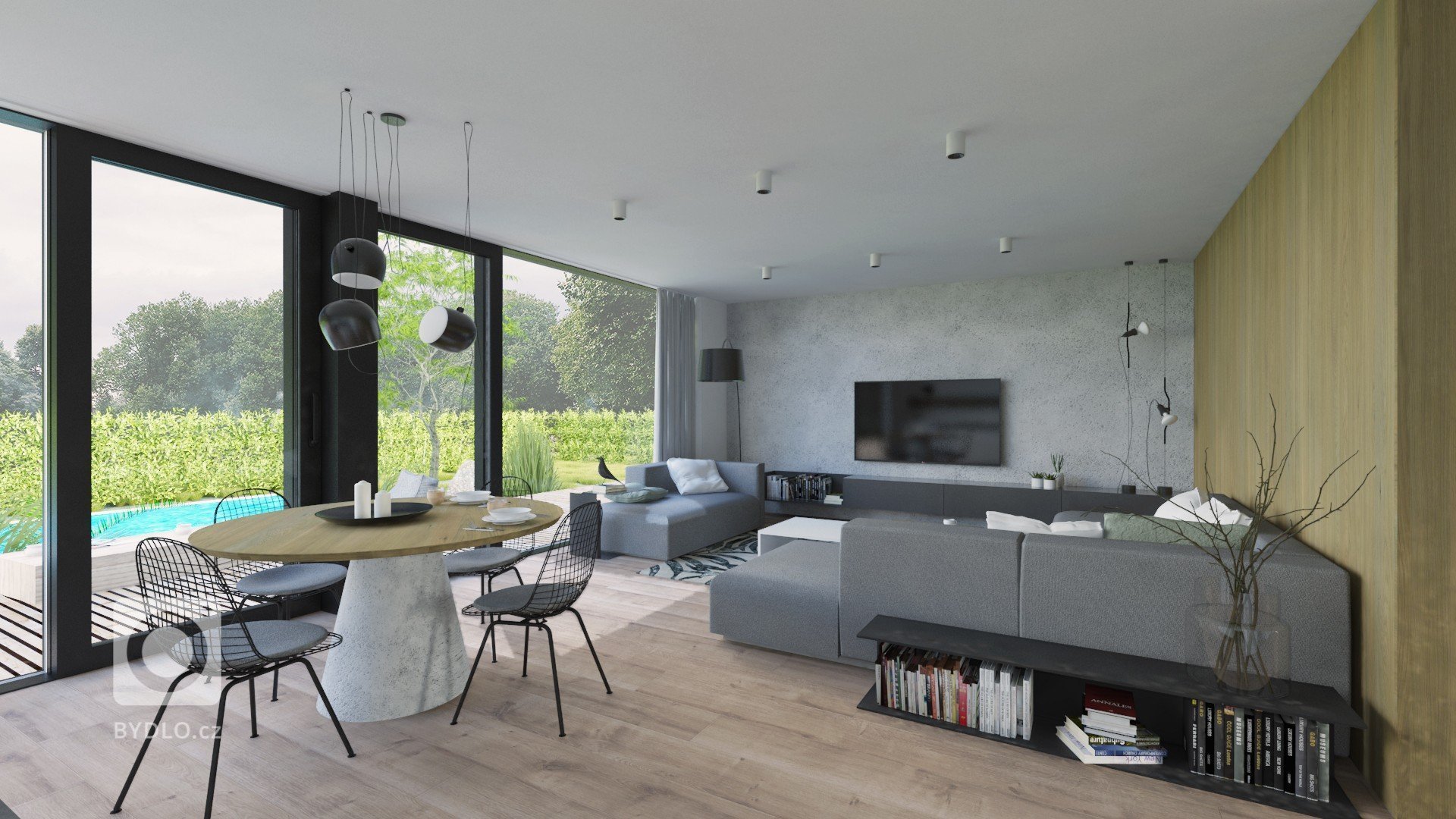 Veľkorysý priestor spoločenskej časti nám dovolil vytvoriť priestrannú kuchyňu s dizajnovým ostrovom, ktorým je čiastočne oddelená od obývacej časti. Biela na…