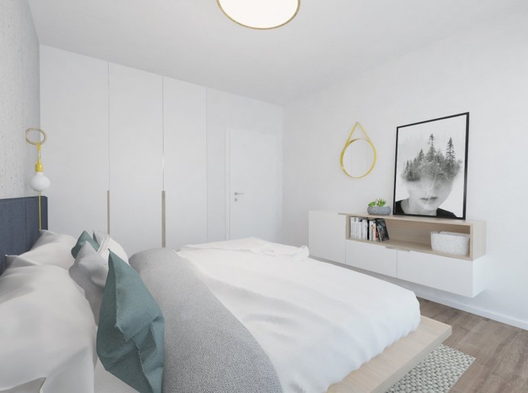 Jednoduchý dizajn nábytku je nosným prvkom tohto interiéru,aj napriek menšej podlahovej ploche priestor pôsobí veľmi vzdušne. Svetlosť priestoru umocňuje…