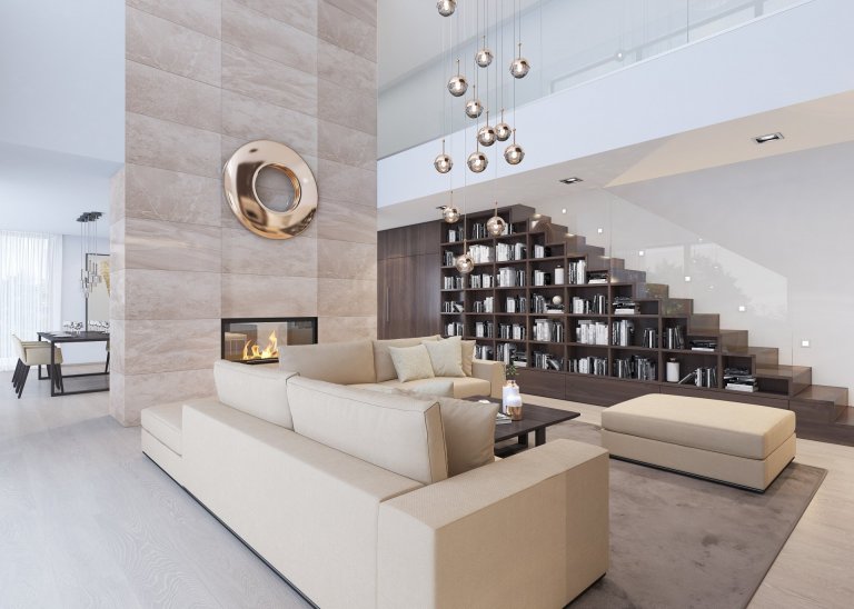 Návrh interiéru dvoupodlažního domu, kde jsou použity exkluzivní materiály s vysokou kvalitou. Interiéry jsou řešeny velkoryse, obzvláště hlavní denní prostor…