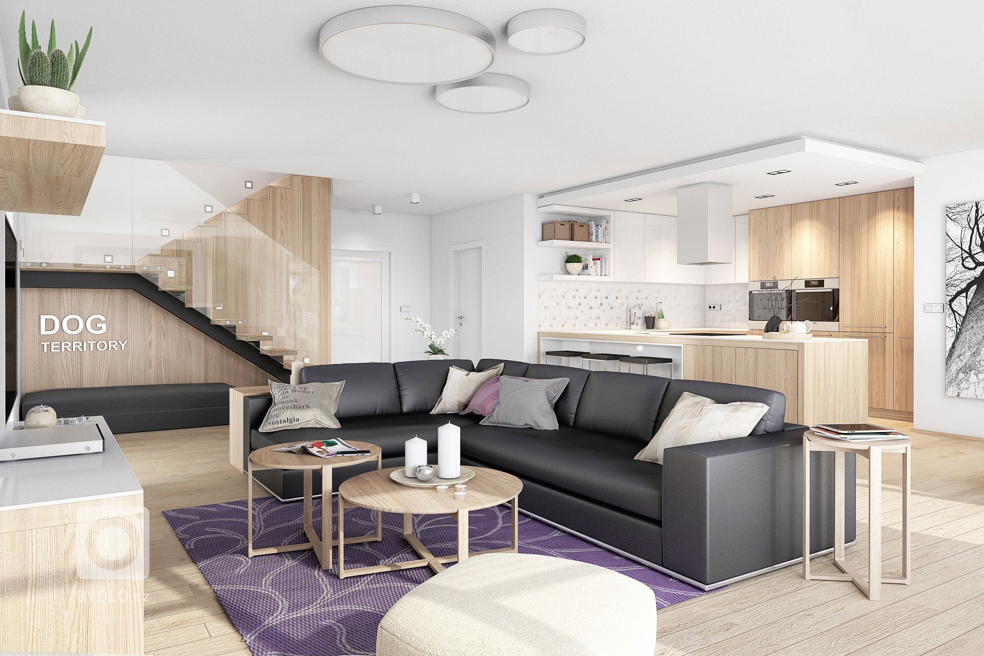 Návrh interiéru a&nbsp;exteriéru rodinného domu. Řešené místnosti: zádveří, chodba, d dvě koupelny na&nbsp;1NP, schodiště, kuchyně, obývací pokoj, dětská herna…