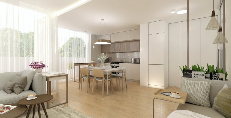 Byt v nejvyšším patře nového bytového domu nabízí&nbsp;krásné výhledy na Brno. Celý interiér je v jemných, &nbsp;přírodních tónech, Dispozice 3kk je téměř…