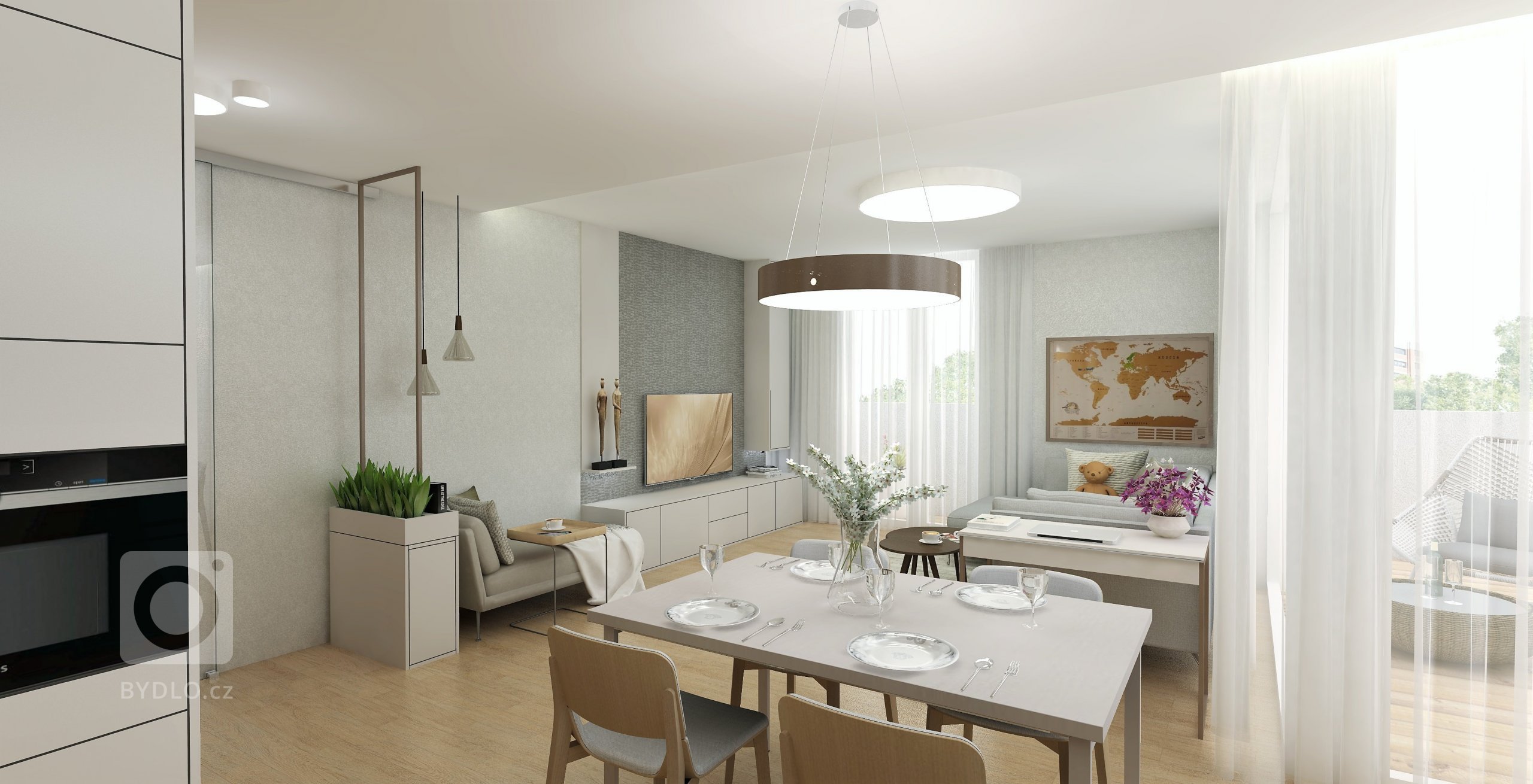 Byt v nejvyšším patře nového bytového domu nabízí&nbsp;krásné výhledy na Brno. Celý interiér je v jemných, &nbsp;přírodních tónech, Dispozice 3kk je téměř…