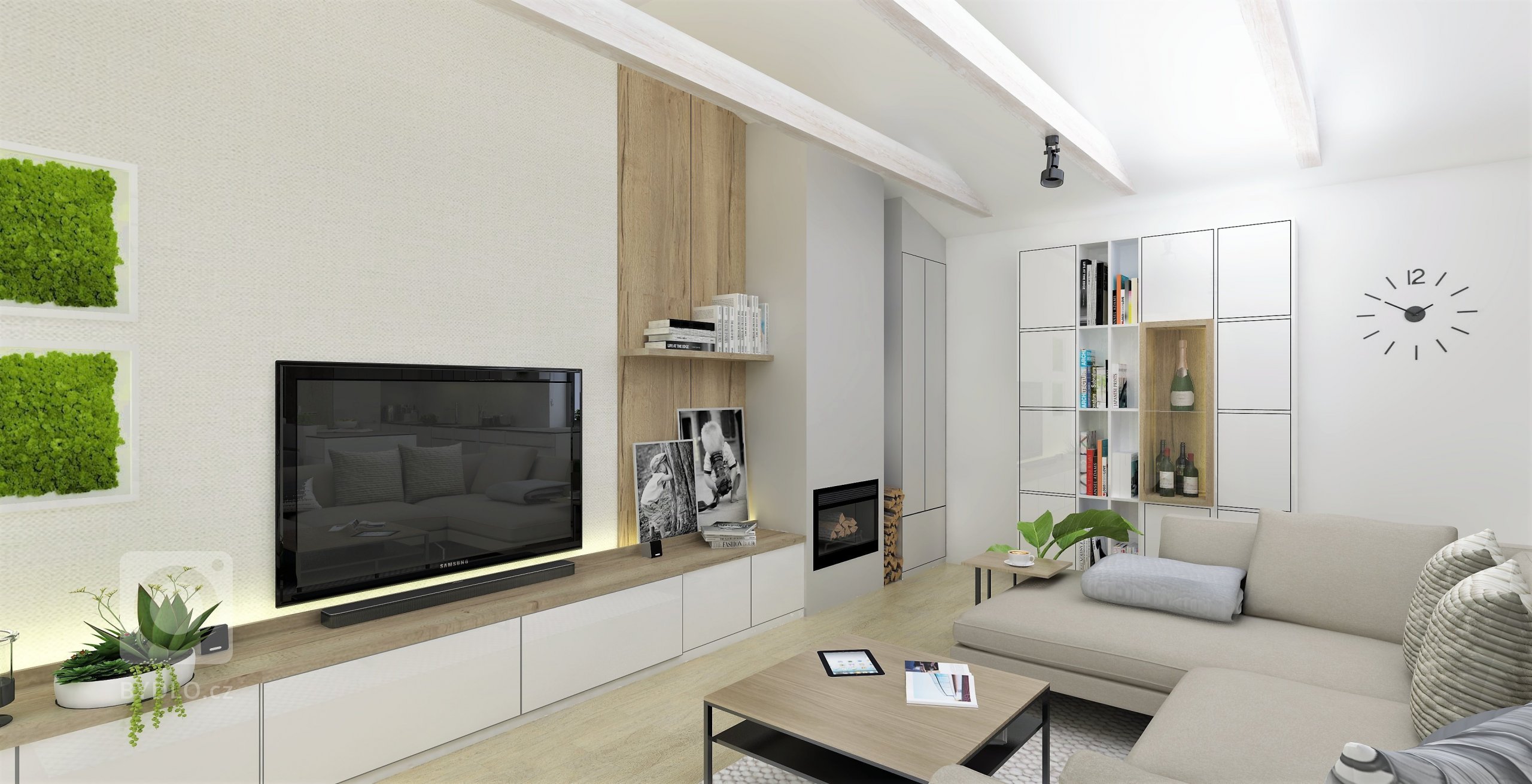 Hlavním přáním&nbsp;majitelů byla&nbsp;kombinace dřeva&nbsp;s&nbsp;neutrální a nadčasovou&nbsp;šedou s&nbsp;bílou. Srdcem spojeného obytného prostoru s kuchyní…