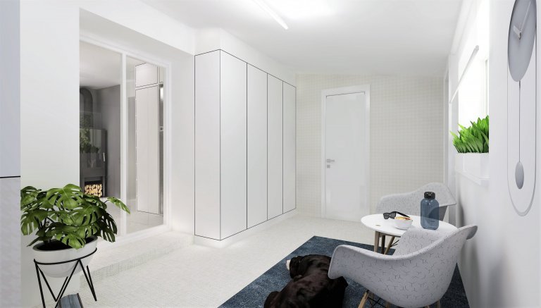 Bývalý vejminek, tedy malý přístavek&nbsp;v&nbsp;těsné blízkosti &bdquo;velkého&ldquo; rodinného domku, jsem proměnila na funkční single bydlení pro muže v…