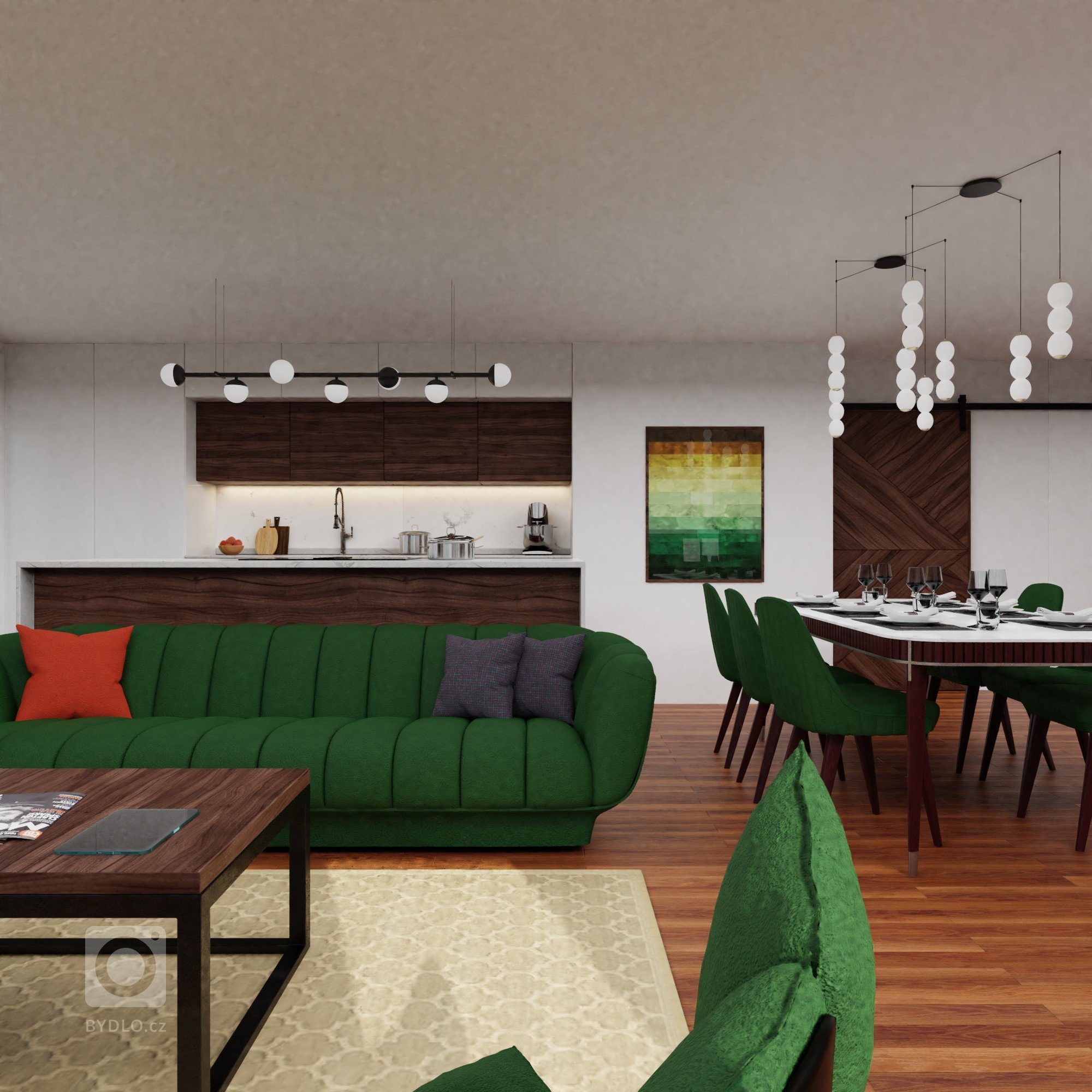 Rodina s již dospívajícími dětmi si přála navrhnout obývací pokoj. Do poměrně velkorysého prostoru je nutné vměstnat nejen prostornou kuchyni, jídelnu a sedací…