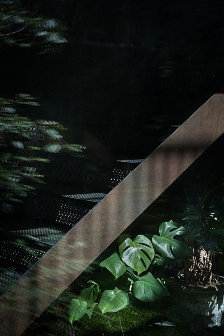 Dům, kde se ocel mísí se zelení