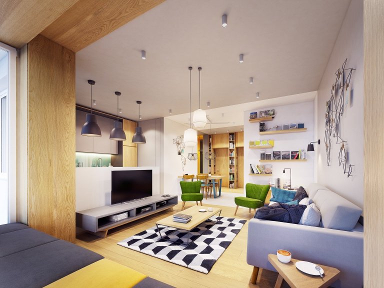 Funky moderní interiér s přírodními akcenty