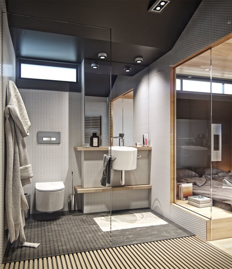 Malý mezonet skrývající moderně zařízený interiér