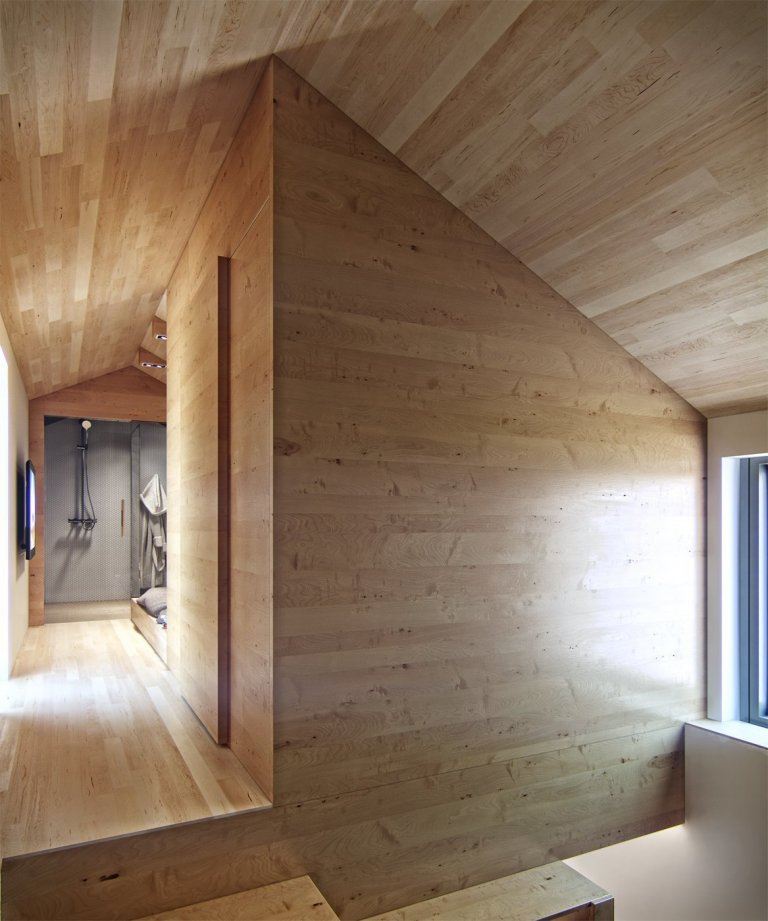 Malý mezonet skrývající moderně zařízený interiér