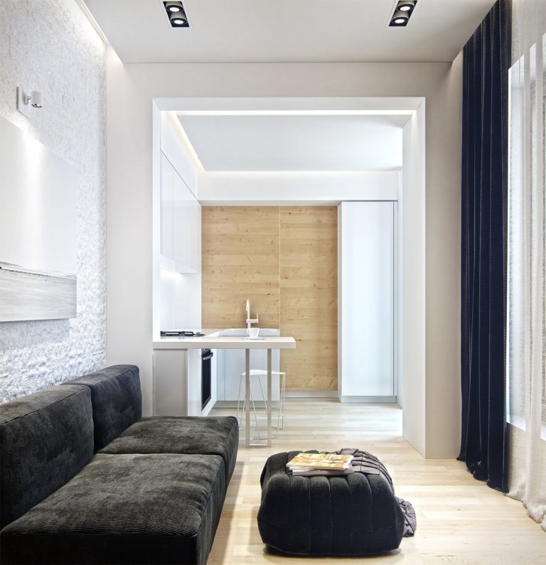 Malý mezonet skrývající moderně zařízený interiér