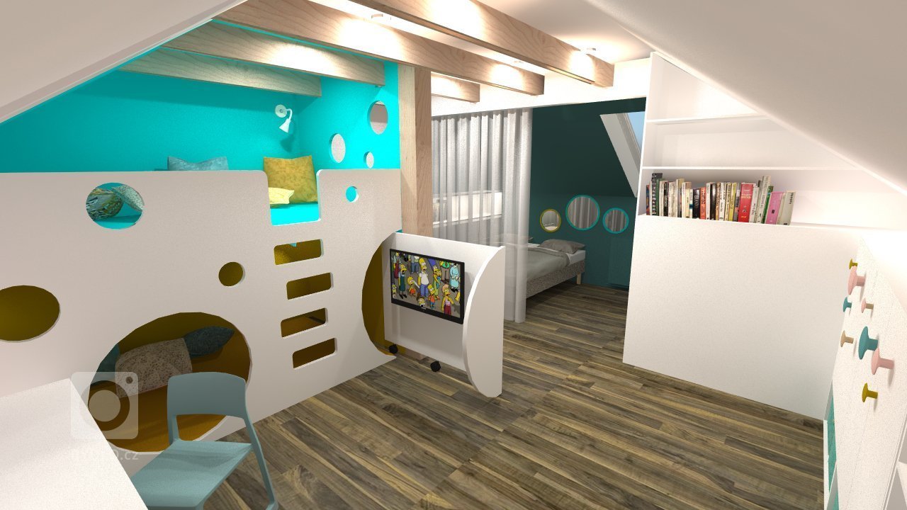 Lenka za mnou přišla s tím, že mají dvě holčičky a potřebují pro ně udělat pokoj. Prostor je to velký, skoro 40 metrů, a holky chtějí být spolu. Jenže... V…