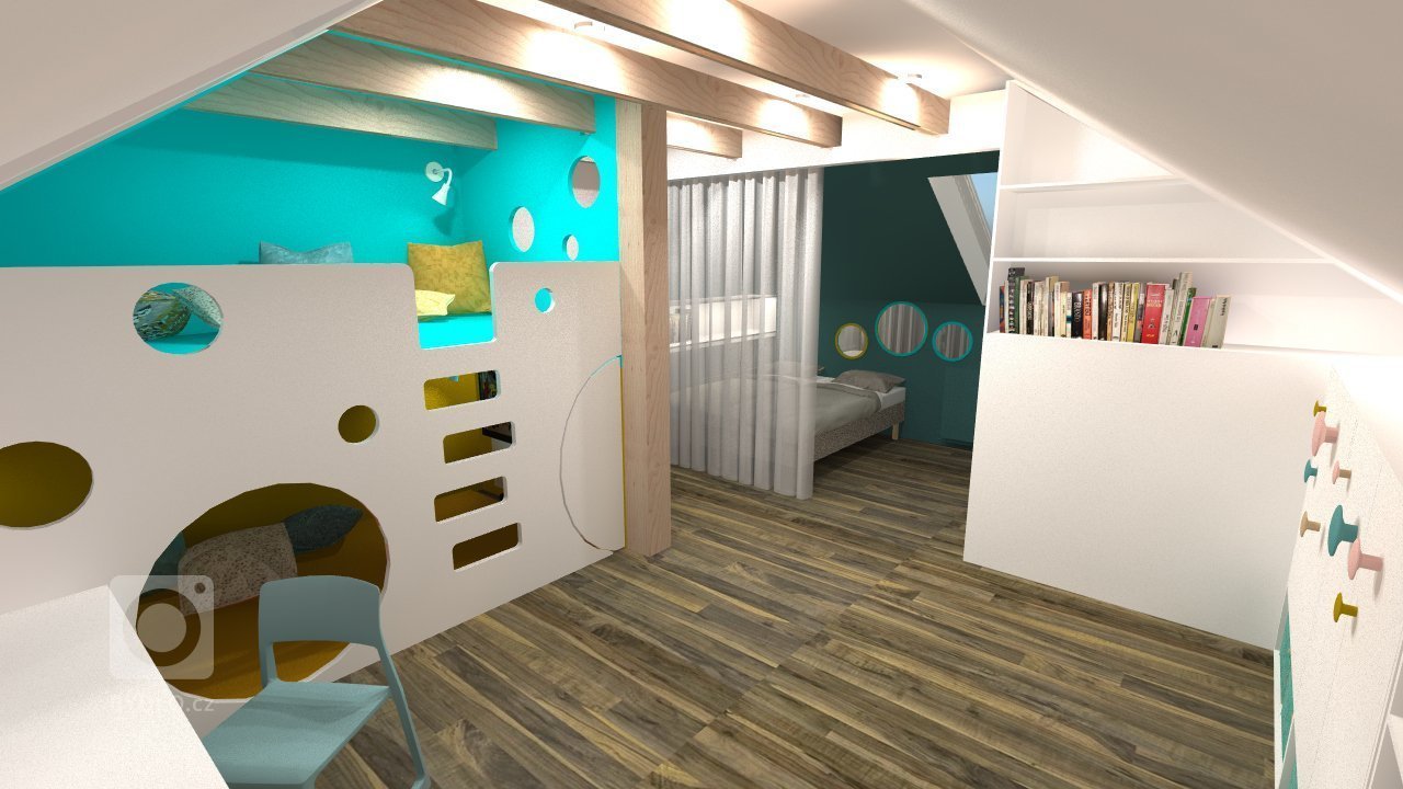 Lenka za mnou přišla s tím, že mají dvě holčičky a potřebují pro ně udělat pokoj. Prostor je to velký, skoro 40 metrů, a holky chtějí být spolu. Jenže... V…