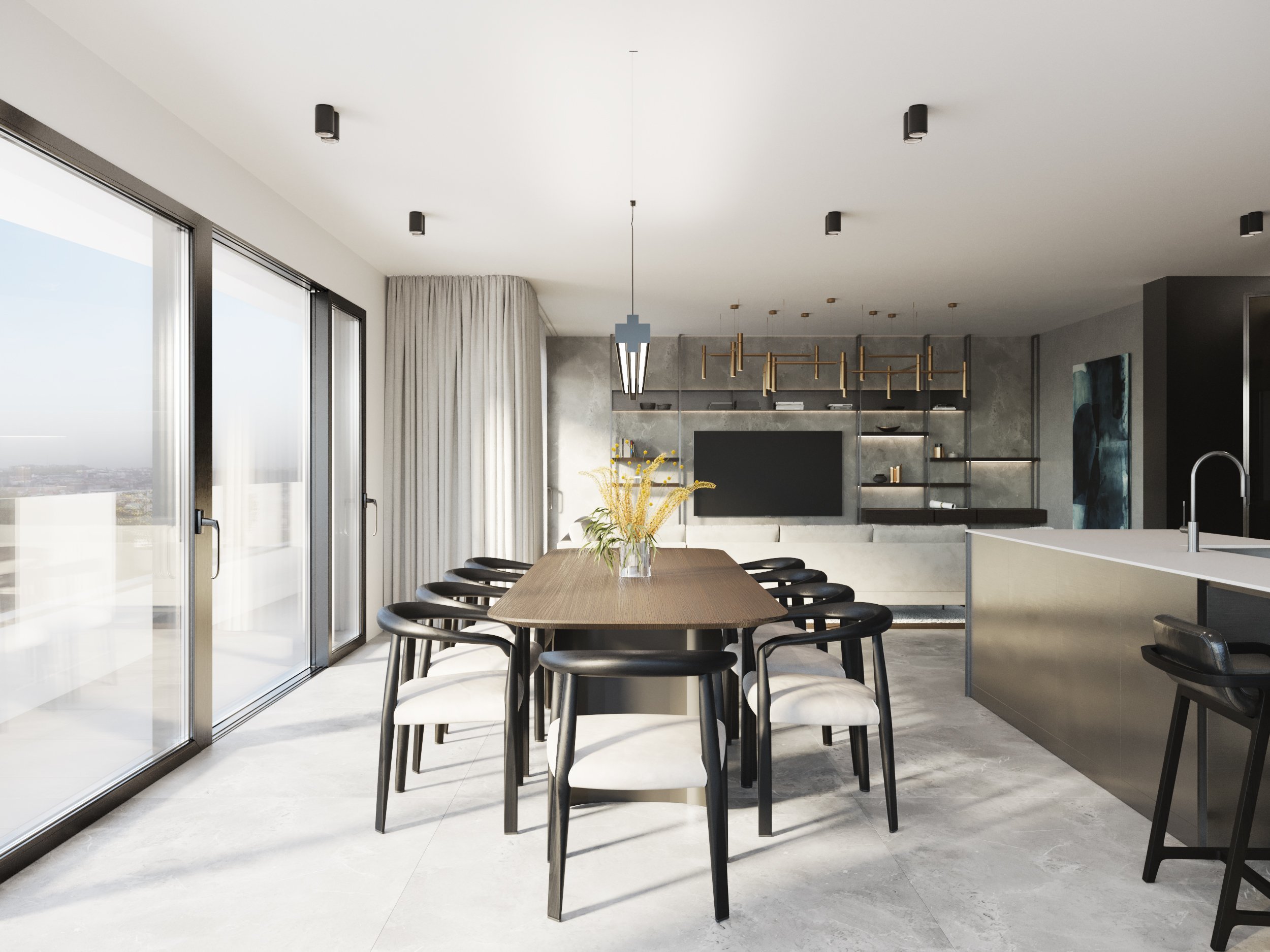 Prostorný byt situovaný v srdci Karlína je součástí nového rezidenčního projektu. Velkorysé prostory bytu jsou lemovány terasami, které dotváří soukromou oázu…