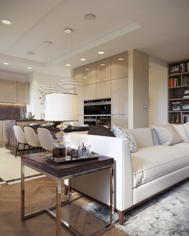 Návrh a vizualizácie luxusného bytu v Prahe. Projekt bol rozdelený do dvoch častí. V prvej časti som vypracoval vizualizácie pre obývaciu izbu spojenú s…