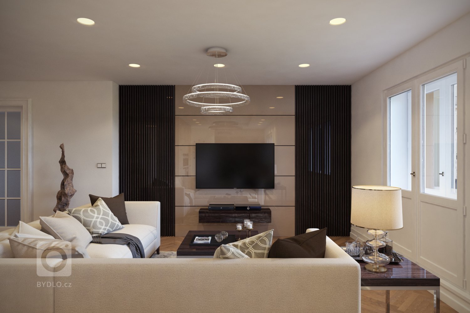 Návrh a vizualizácie luxusného bytu v Prahe. Projekt bol rozdelený do dvoch častí. V prvej časti som vypracoval vizualizácie pre obývaciu izbu spojenú s…