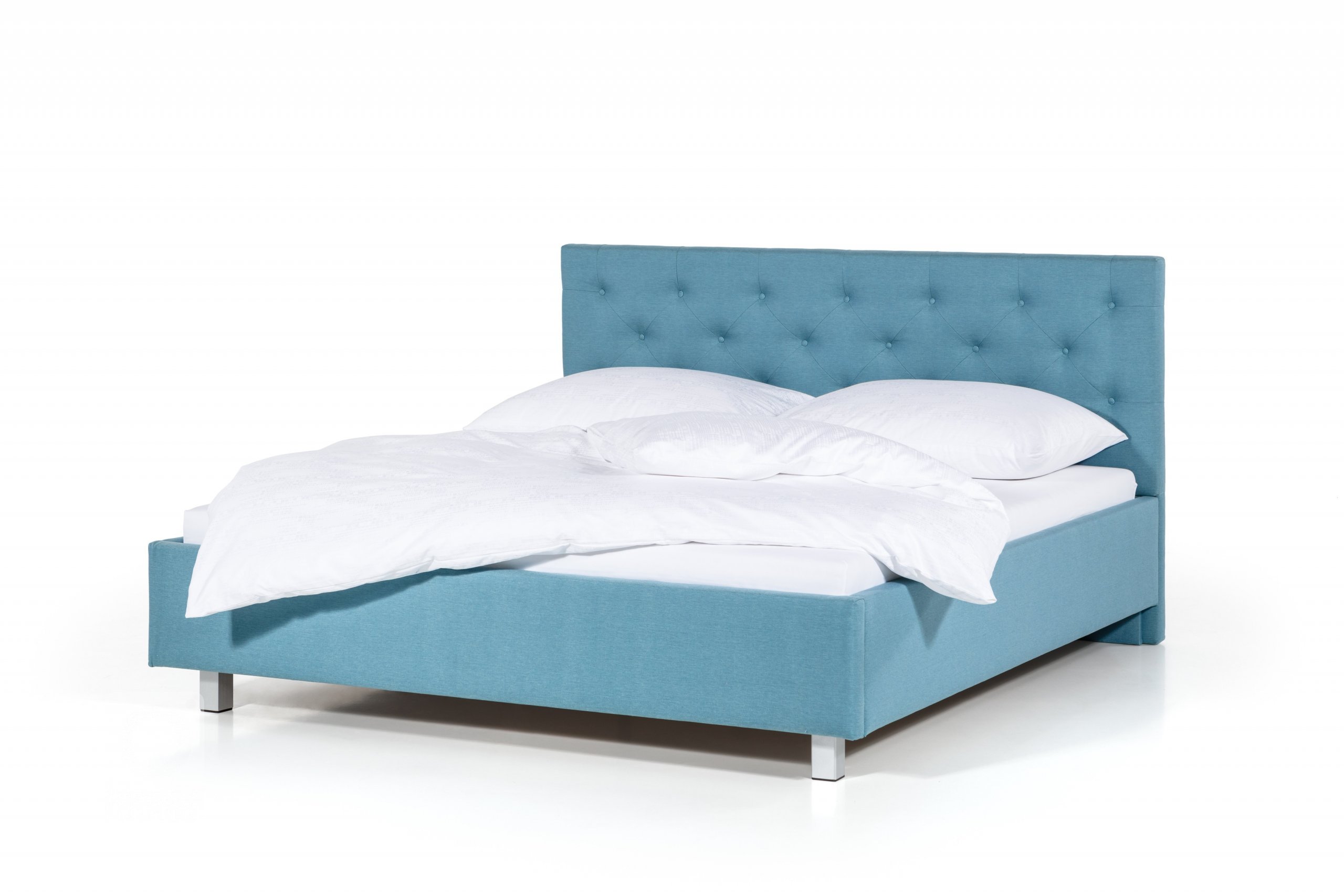Čalouněná postel s čelem ozdobeným čalounickými vtahy s knoflíky

- stabilní pevná konstrukce
- pohodlná výška pro vstávání 45 cm
- nastavení úrovně výšky…