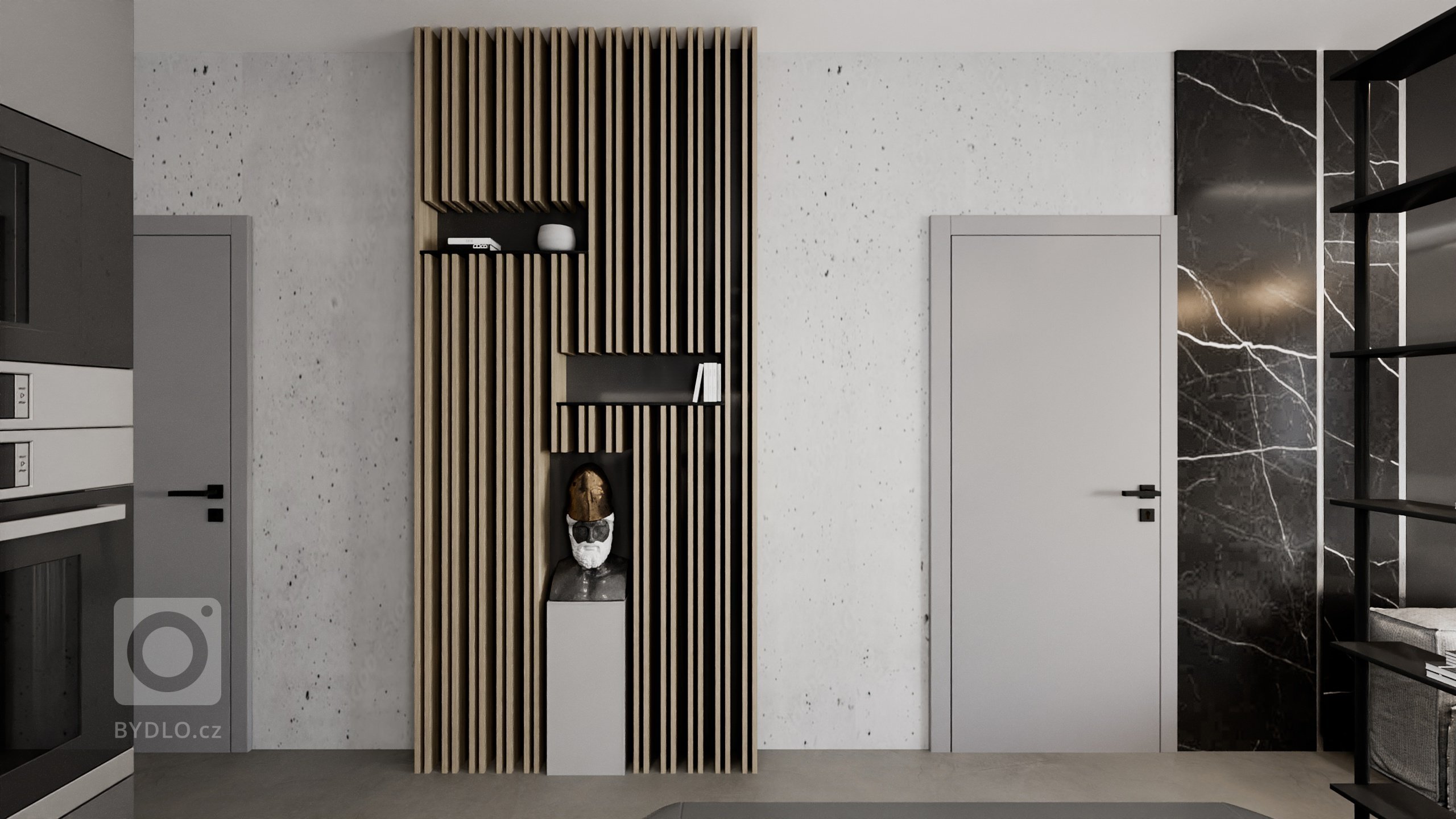 Pánsky interiér - príjemne luxusný, chladný, neútulný a nerodinný, tak ako si to prial majiteľ.

Zariadenie interiéru vytvára dokonalú súhru krásnych kameňov…