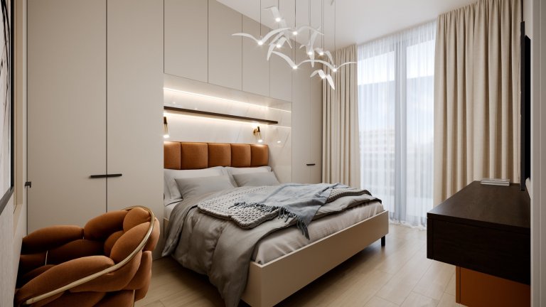 Predstavujeme vám luxusný interiérový design bytu ve Sky parku z interiérového štúdia&nbsp;PRUNUS.&nbsp;Terakotová farba v harmonickom interiéri navodí dobrú…