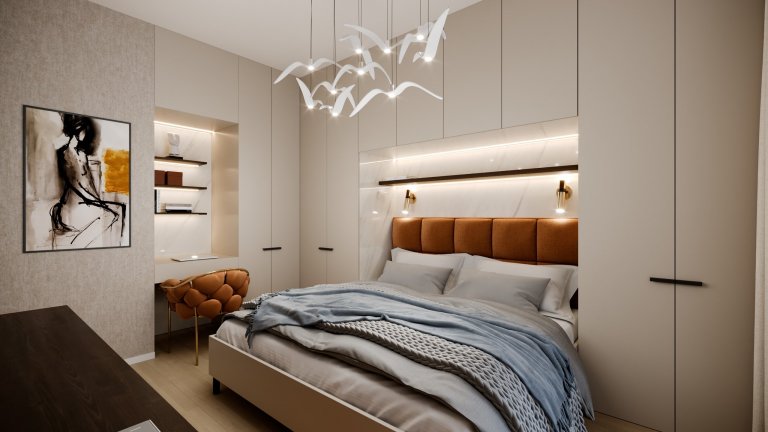 Predstavujeme vám luxusný interiérový design bytu ve Sky parku z interiérového štúdia&nbsp;PRUNUS.&nbsp;Terakotová farba v harmonickom interiéri navodí dobrú…