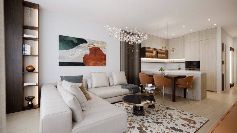 Predstavujeme vám luxusný interiérový design bytu ve Sky parku z interiérového štúdia&nbsp;PRUNUS.&nbsp;Terakotová farba v harmonickom interiéri navodí dobrú…