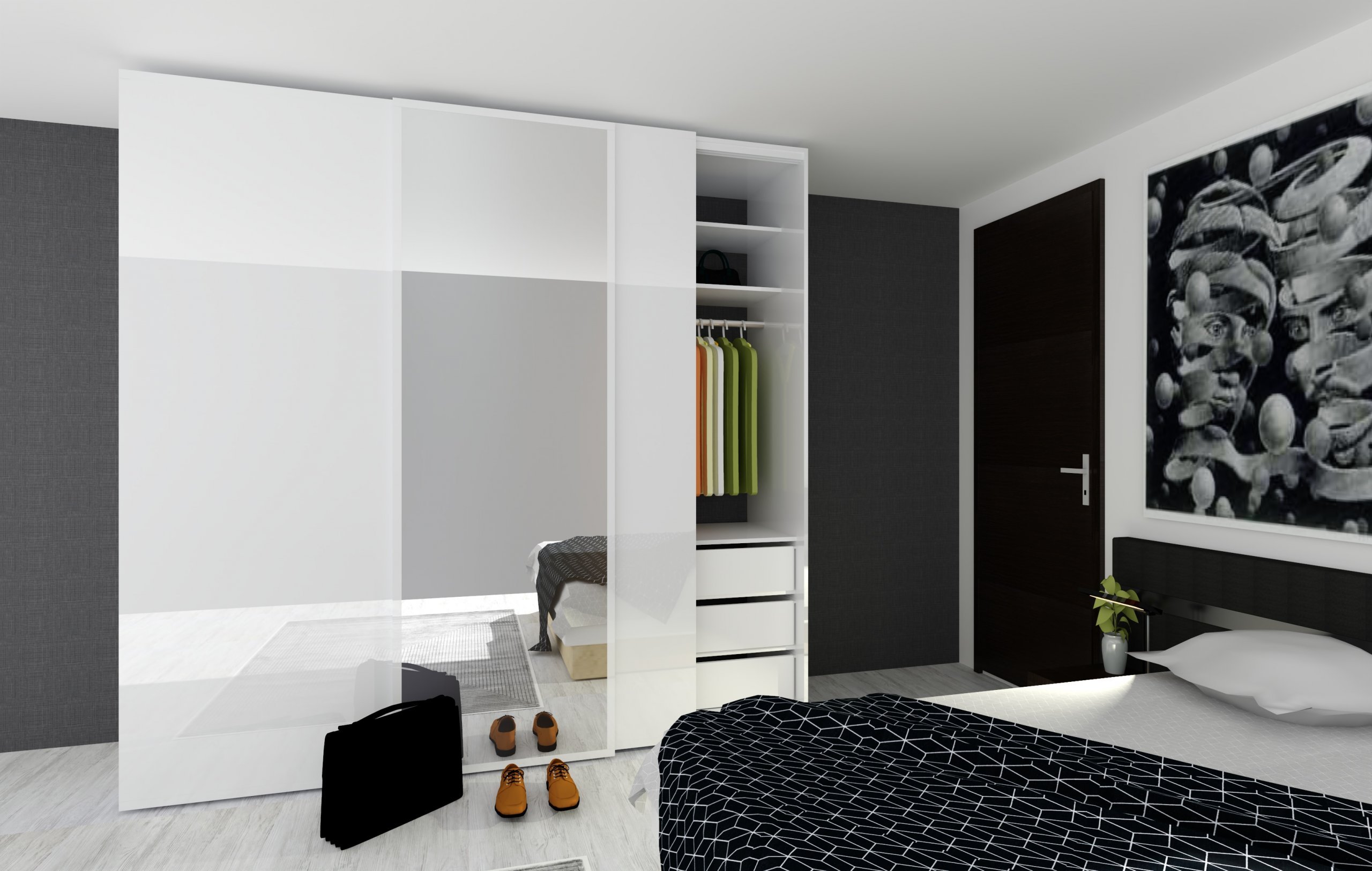 Šatní skříň na míru.