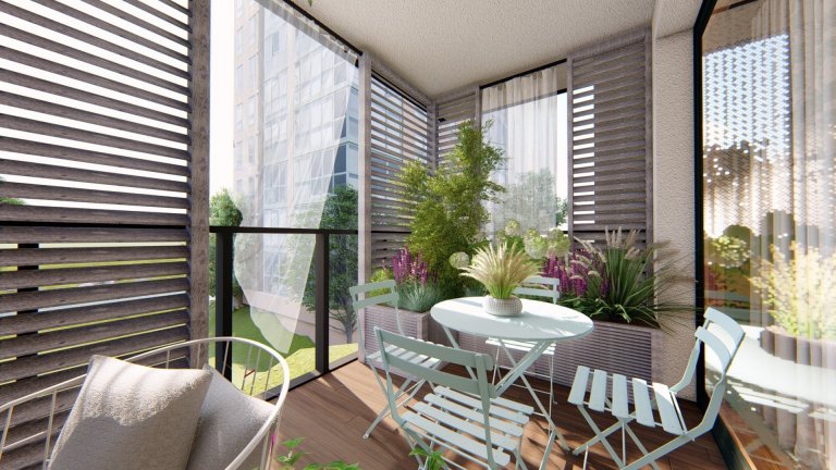 Balkon s výhledem v Holešovicích