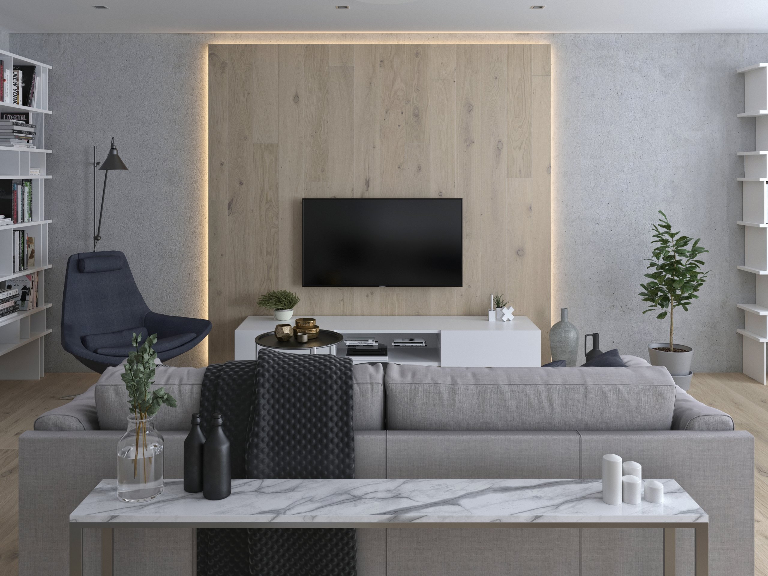 Kompletní návrh rekonstrukce apartmánu pro klientku, která žije většinu času v přírodě a do Prahy jezdí na schůzky.
Její potřeby sjednotit obývací,…