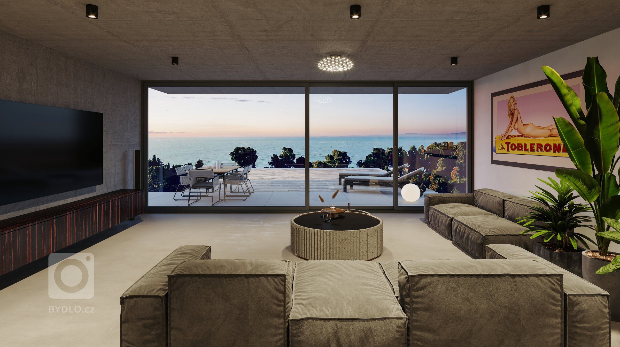 Návrh interiéru pro klienta, který v současné době staví 3 podlažní vilu vsazenou do skalnatého terénu Sardinie. Jeho přání bylo zachovat loftový vzhled 2…