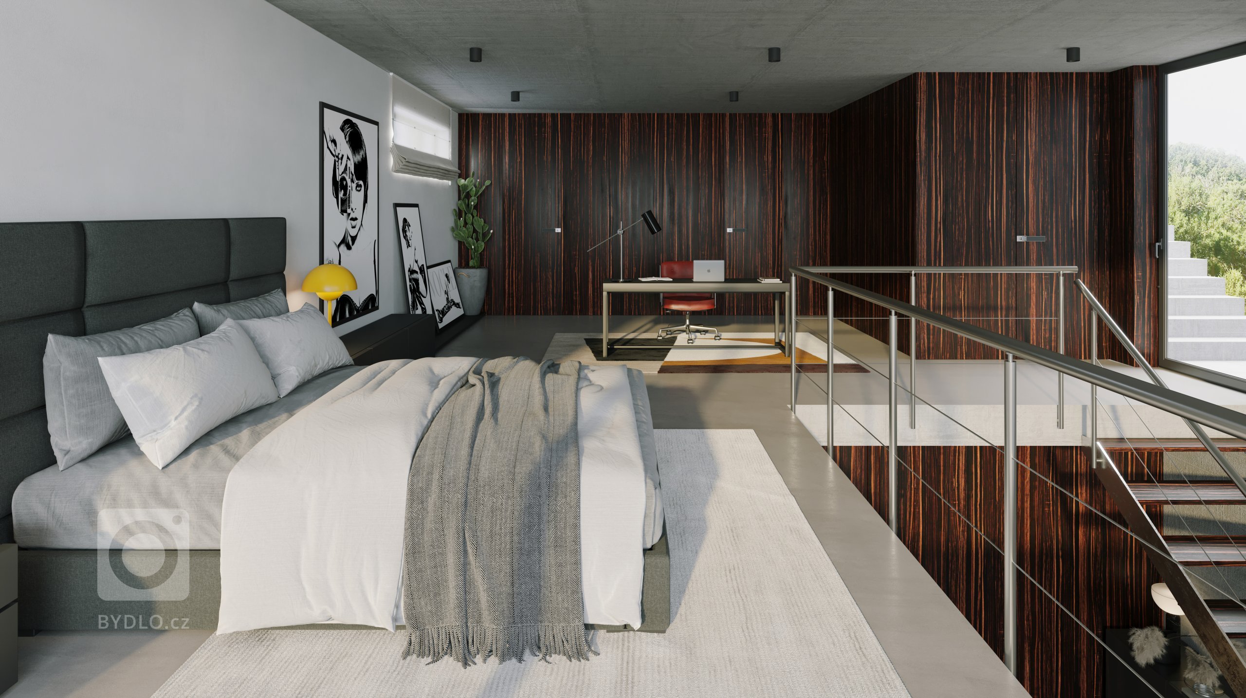 Návrh interiéru pro klienta, který v současné době staví 3 podlažní vilu vsazenou do skalnatého terénu Sardinie. Jeho přání bylo zachovat loftový vzhled 2…