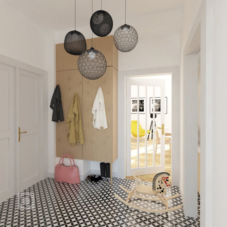 Rekonstrukce bytu na Ořechovce - předsíň