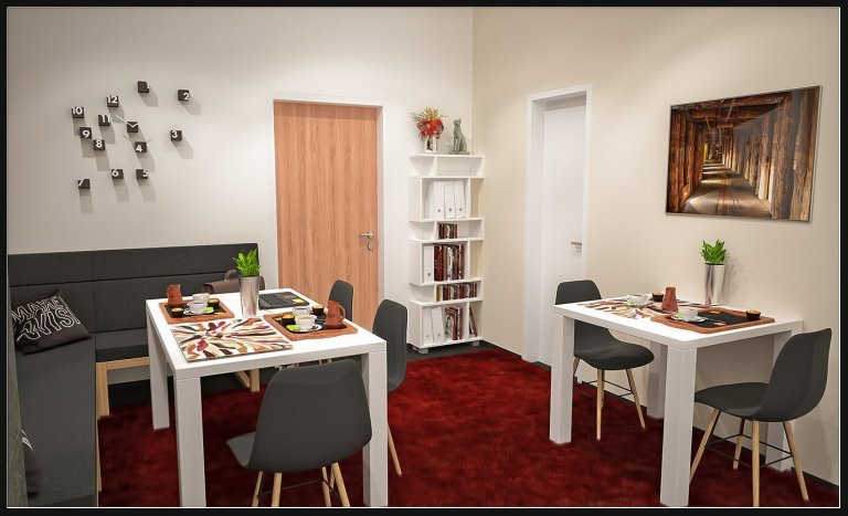 odpočinková místnost u kanceláře