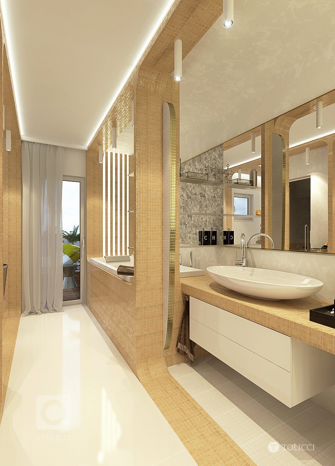 Návrh exkluzívnej kúpeľne vznikol na špeciálnu požiadavku klienta pre vytvorenie dizajnérsky výnimočnej apartmánovej kúpeľne so saunou. Kúpeľňa je vytvorená na…