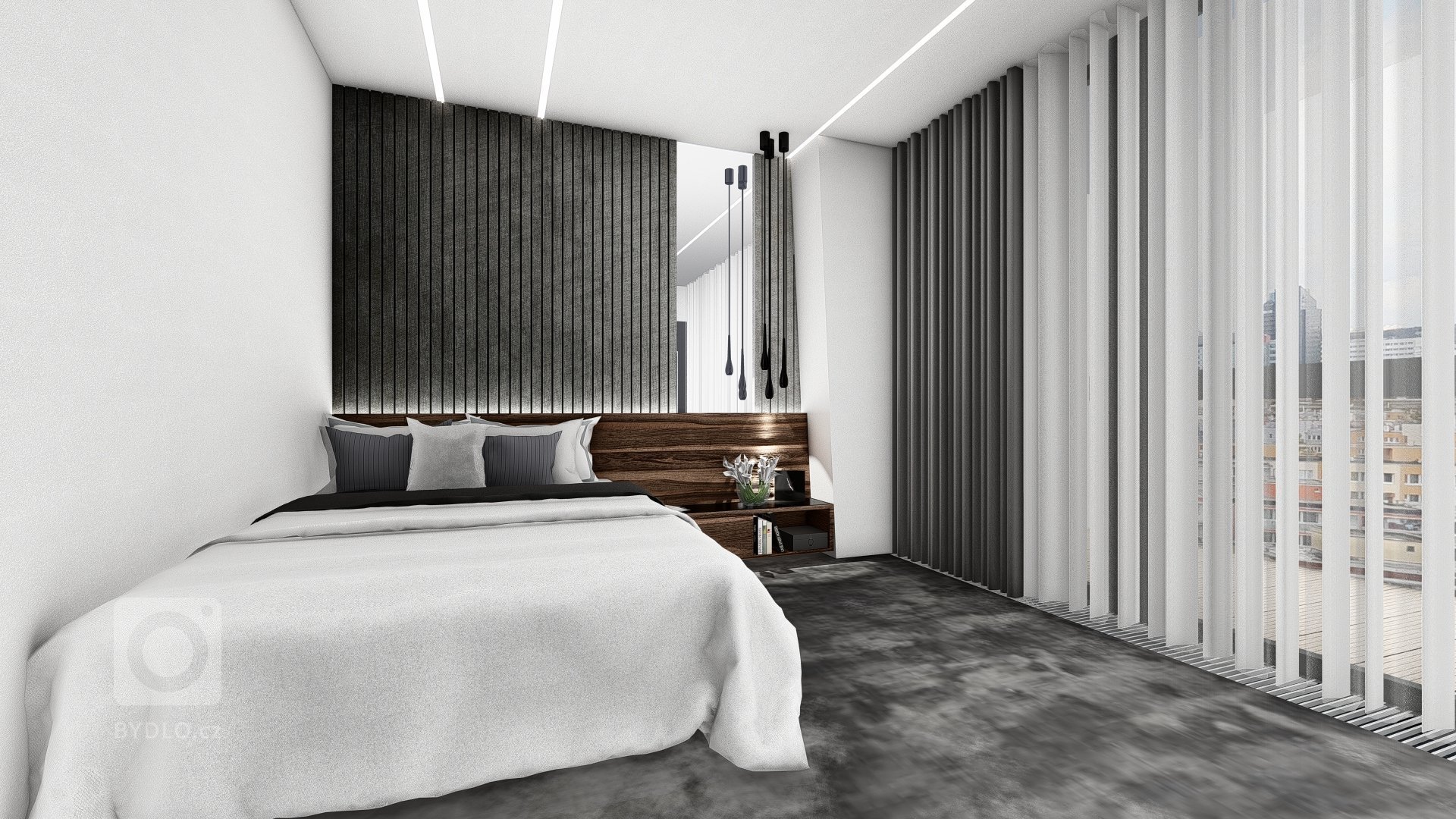 Návrh interiéru ložnice pro hosty