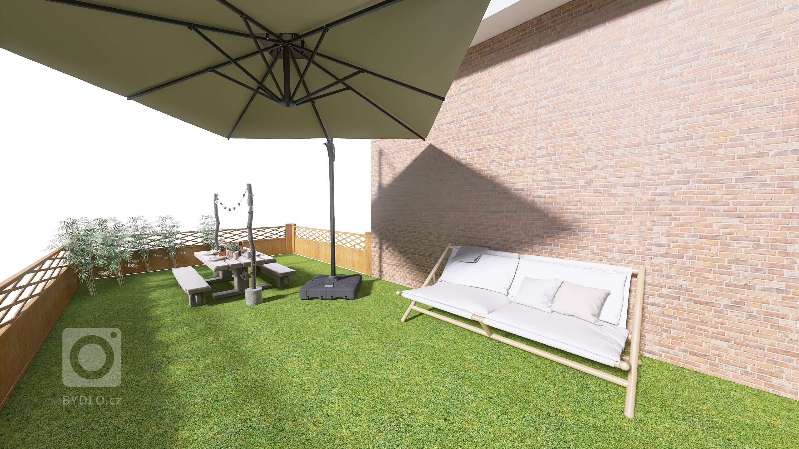 Vizualizace potencionálního budoucího stavu kuchyně, jídelny a&nbsp;obývacího pokoje po rekonstrukci. Důraz na prosvětlení a větší modernizaci oproti původnímu…