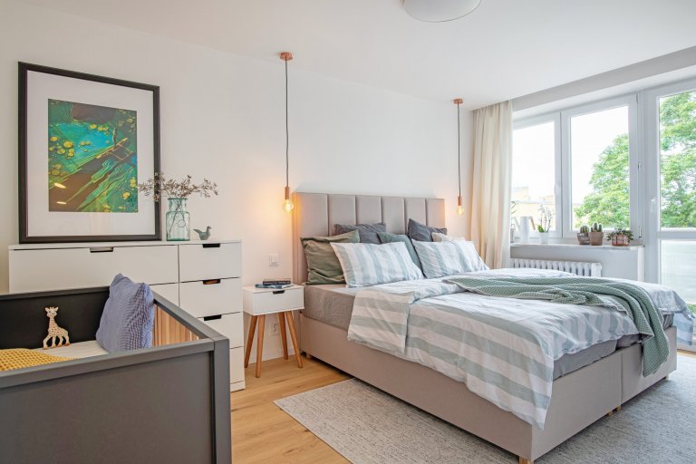 ložnice, měděná světla