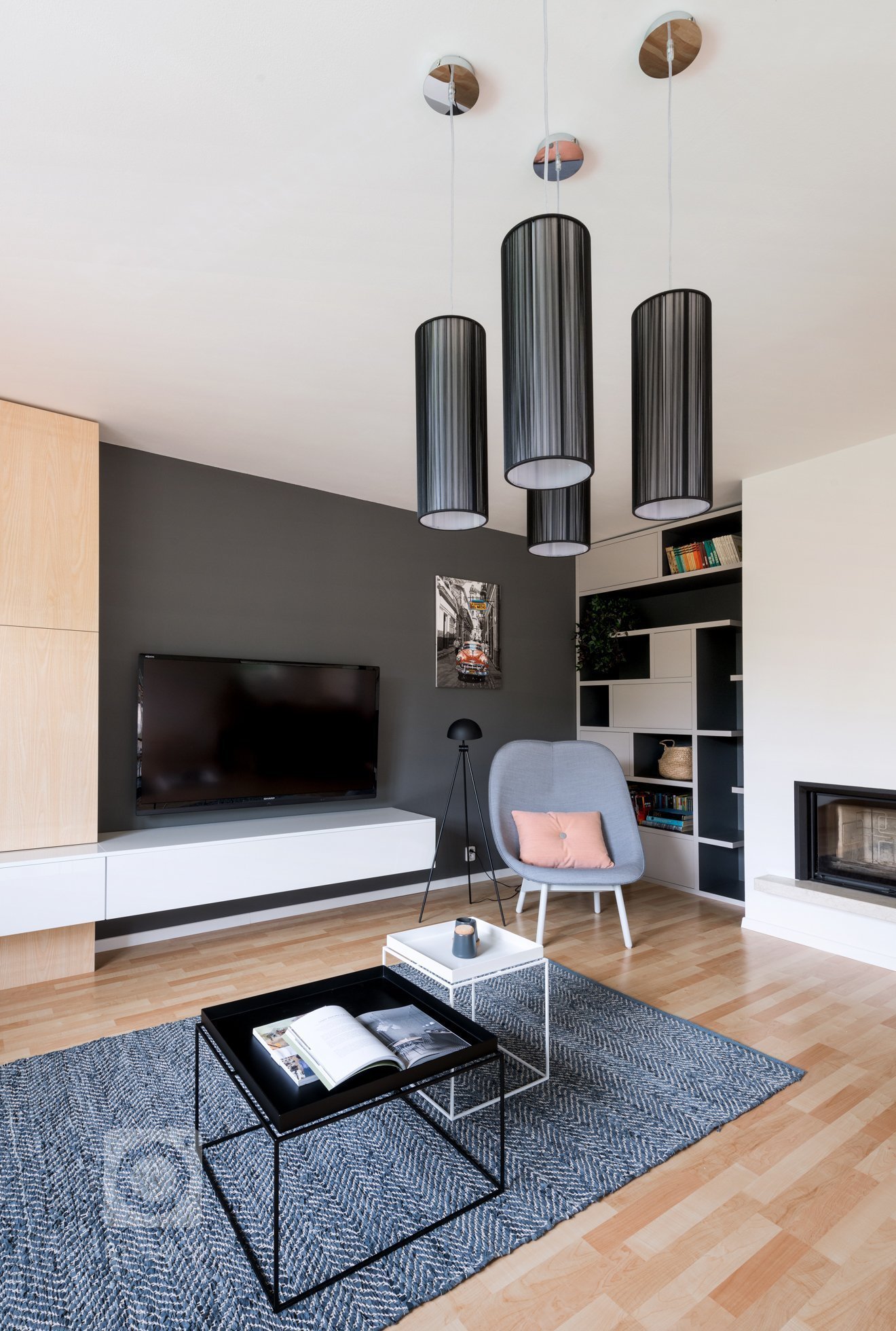 Majitelé rodinného domu mají tři kočky,&nbsp;proto jsme jim přizpůsobili interiér, kde mají každý regál, nebo knihovnu alespoň z části přístupnou.
